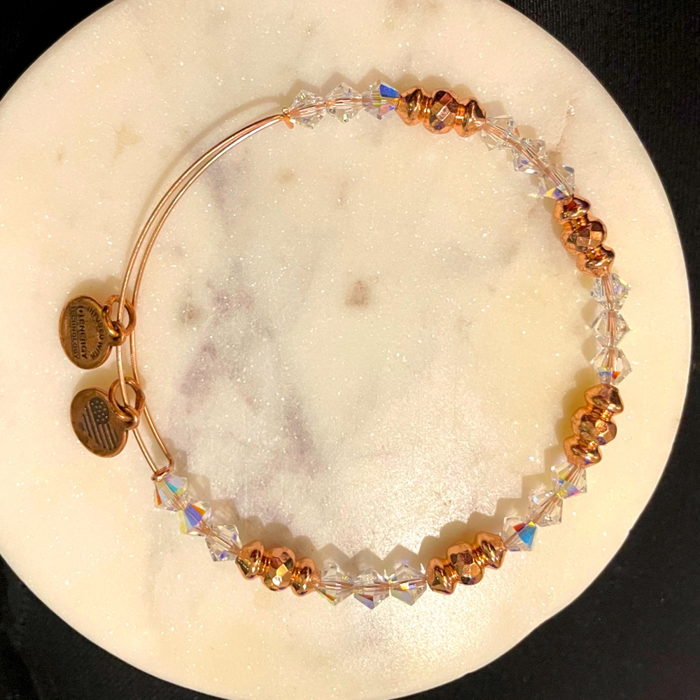 Alex and Ani Crystal Beaded Starburst Infused W/ Energy Bracelet in Rose Gold